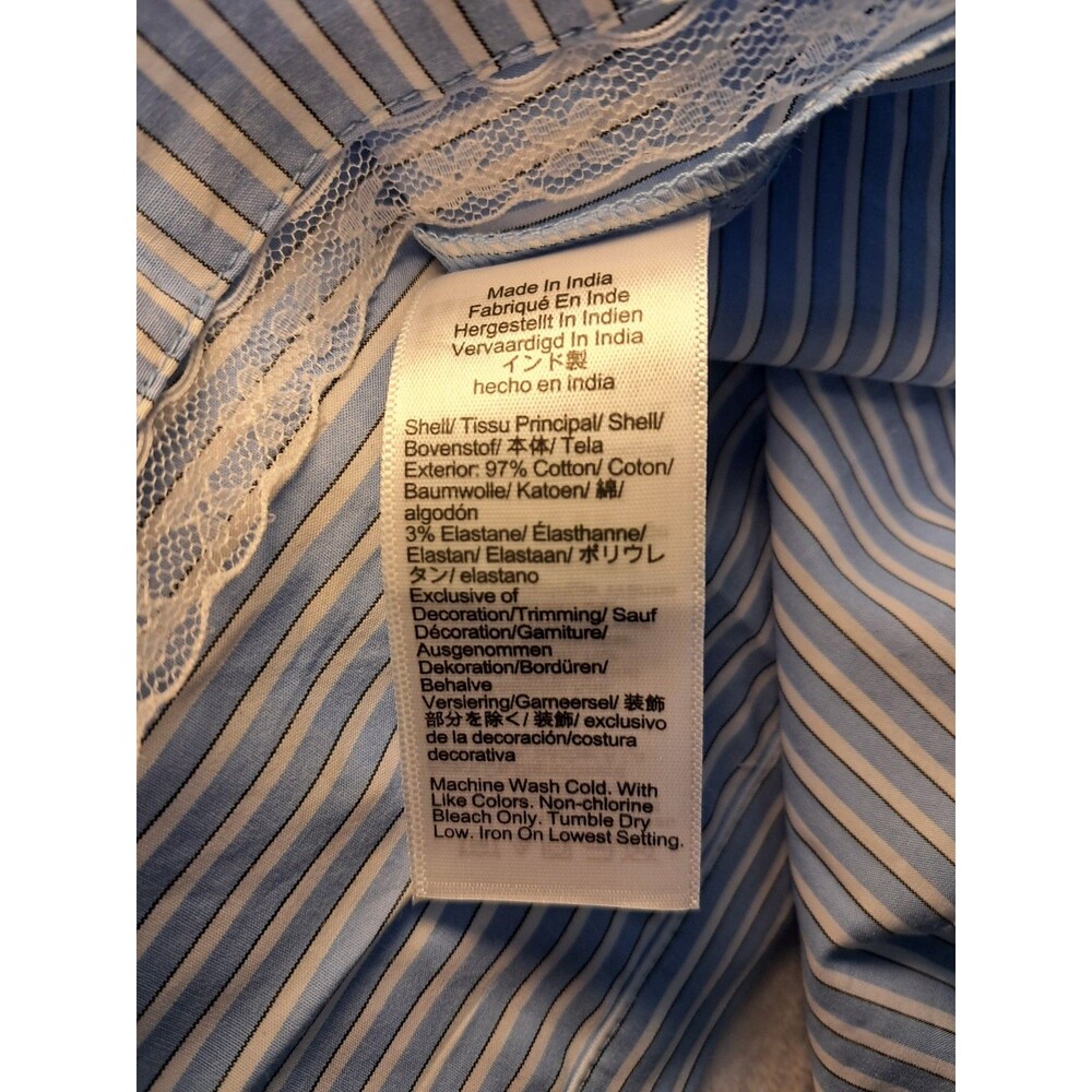 J.Crew Wren Lace-Trim Shirtdress in Stripe Blue White CK807 $188  Size 10NWT - Picture 12 of 13